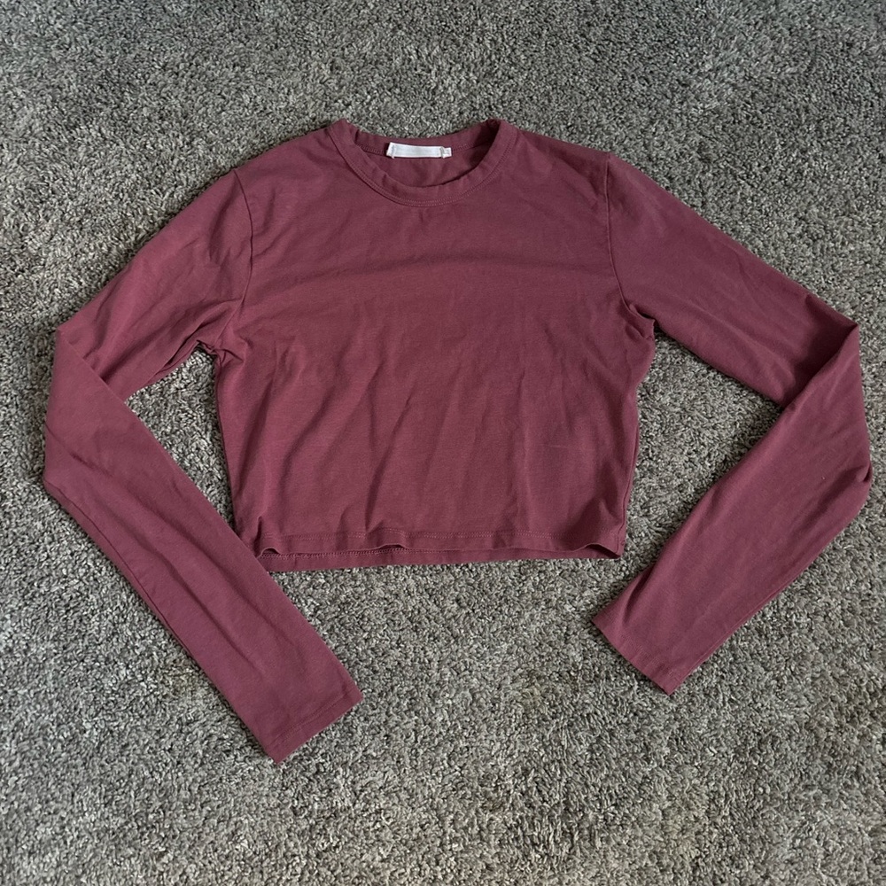 Women's Cotton On Long Sleeve Crop Top - Mauve
